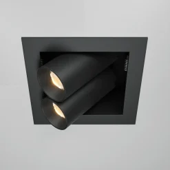 Maytoni faretto da incasso magnum led 14w 3000k nero 2 luci orientabili
