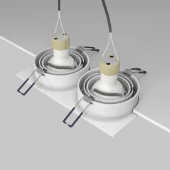 Maytoni faretto da soffitto atom cestello da incasso 2 luci bianco