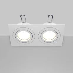Maytoni faretto da soffitto atom cestello da incasso 2 luci bianco