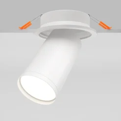 Maytoni faretto focus bianco cilindro orientabile da incasso a soffitto