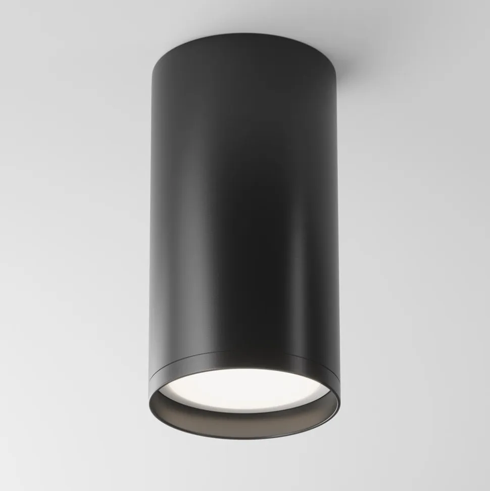 Maytoni focus faretto da soffitto cilindro nero gu10