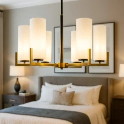 Maytoni fortano lampadario per camera da letto paralumi in vetro