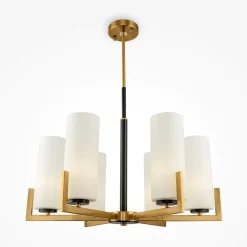 Maytoni fortano lampadario per camera da letto paralumi in vetro