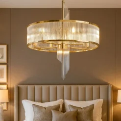 Maytoni frame lampadario per camera da letto in vetro lavorato con 6 luci