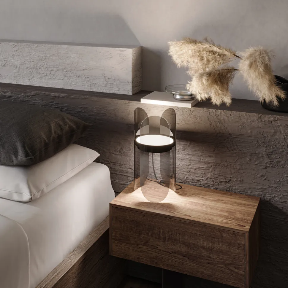 Maytoni insight lampada abat-jour moderna nera bidirezionale led 3000k