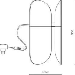 Maytoni insight lampada abat-jour moderna nera bidirezionale led 3000k