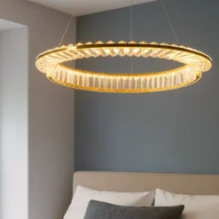 Maytoni krone lampadario per camera da letto effetto cristallo led 3000k