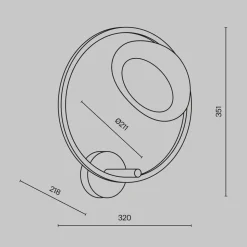 Maytoni lunare applique da parete circolare colore oro led 3000k