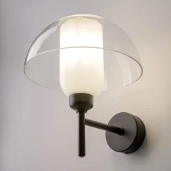 Maytoni memory applique da parete design moderno paralume trasparente