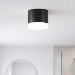 Maytoni plafoniera da bagno pauline mini rotonda nera ip44