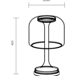 Maytoni spirito lampada da tavolo per salone vetro fume' oro led 18w 3000k dimmerabile