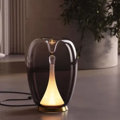 Maytoni splash lampada da tavolo design led 15w 3000k vetro fume