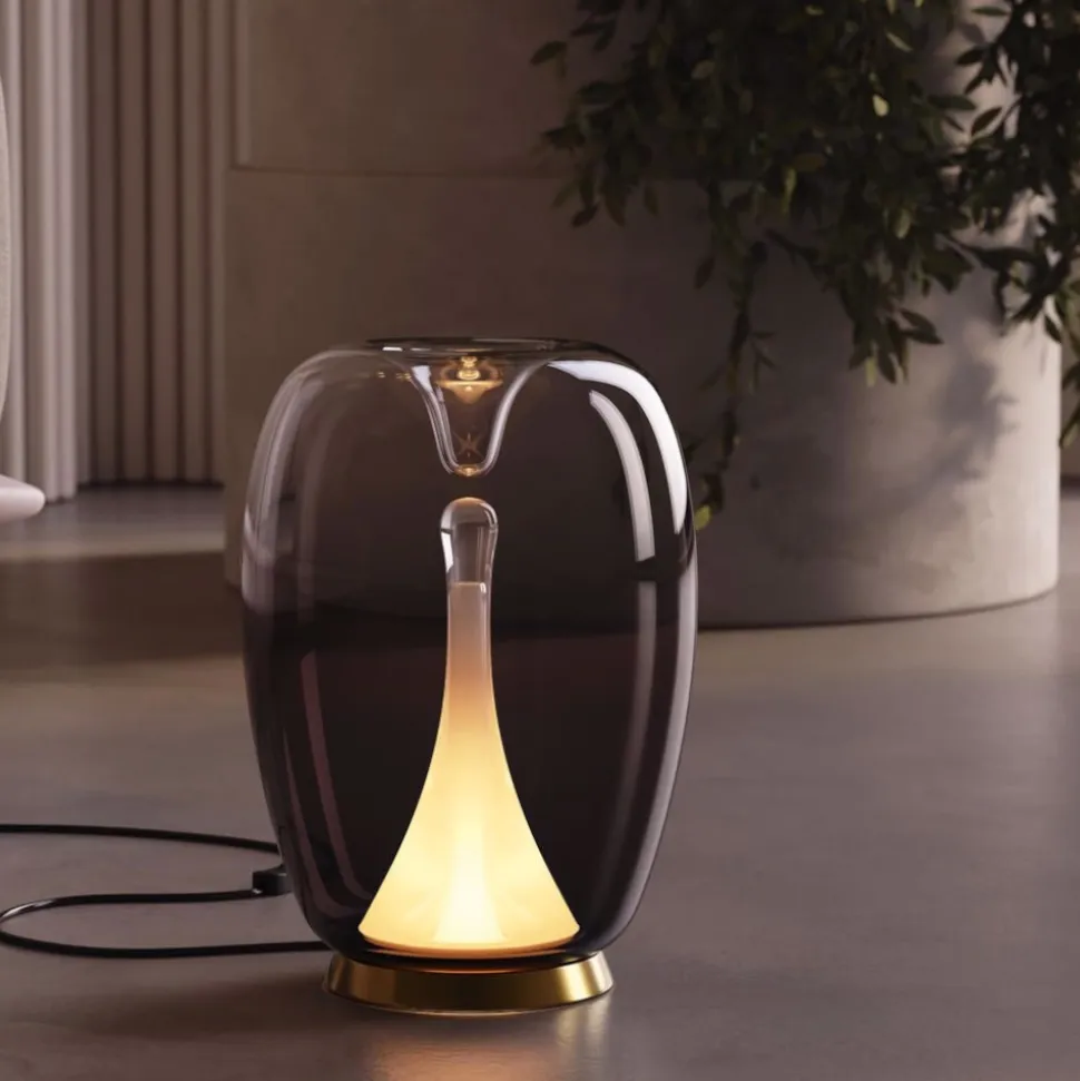 Maytoni splash lampada da tavolo design led 15w 3000k vetro fume