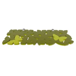 Mensola consolle moderna da parete farfalle legno colore verde oliva