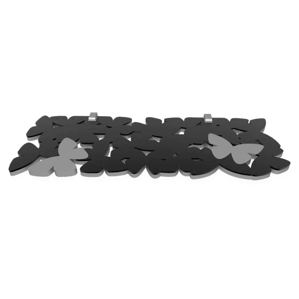 Mensola da parete farfalle legno grigio nero