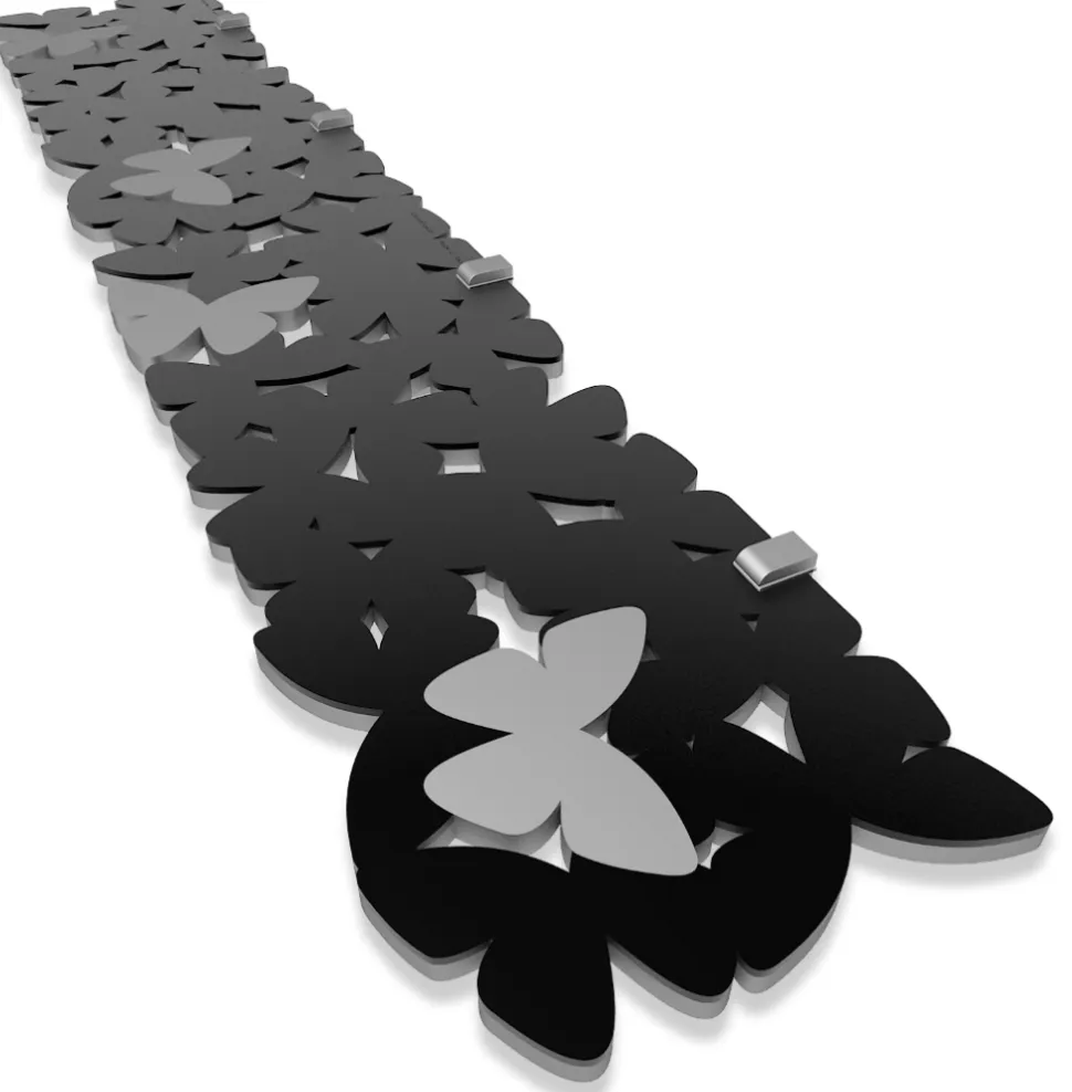 Mensola da parete farfalle legno grigio nero