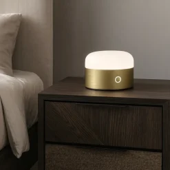 Mignon tl ideal lux lampada abat jour ottone led 3000k touch dimmer fp