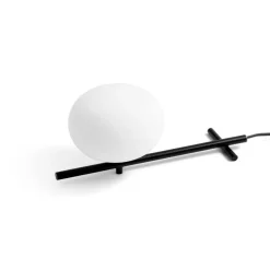 Mikado miloox abat-jour lampada da comodino nera vetro bianco per camera da letto