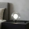 Mikado miloox abat-jour lampada da comodino nera sfera vetro dimmerabile