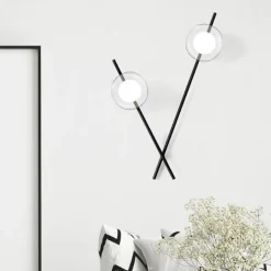 Mikado miloox applique da parete nero design moderna