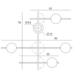 Mikado miloox applique da parete per interno luci orientabili sfere