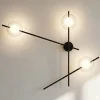 Mikado miloox applique moderno nero sfere vetro trasparente