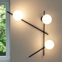Mikado miloox applique moderna luci orientabili bocce bianche