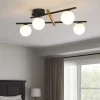 Miloox kika plafoniera moderna da cucina sfere bianche design nero oro