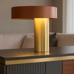 Miloox amanita lampada da tavolo ruggine oro design moderna