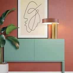 Miloox amanita lampada da tavolo ruggine oro design moderna