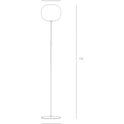 Miloox bomb lampada da terra nera sfera vetro bianco o