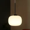 Miloox bombo lampada a sospensione moderna nera sfera vetro bianco