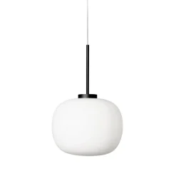 Miloox bombo lampada a sospensione moderna nera sfera vetro bianco