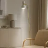 Miloox fifty piantana ottone vetro bianco orientabile