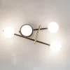 Miloox kika applique moderna nero oro sfere vetro bianco