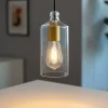 Miloox lampada ebe a sospensione oro moderna vetro trasparente