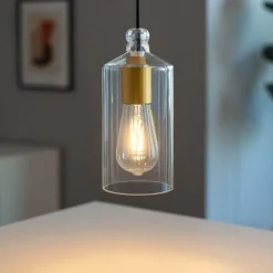 Miloox lampada ebe a sospensione oro moderna vetro trasparente