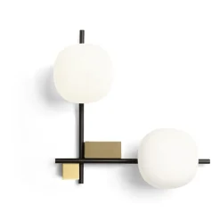 Miloox lingotto applique da parete 2 luci nero oro