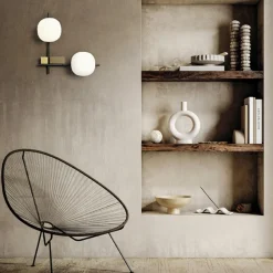 Miloox lingotto applique da parete 2 luci nero oro