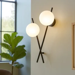 Miloox mikado applique design moderno nero vetri orientabili