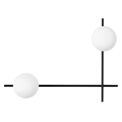 Miloox mikado applique design moderno nero vetri orientabili