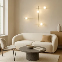 Miloox mikado cipria applique da parete moderna braccio orientabile