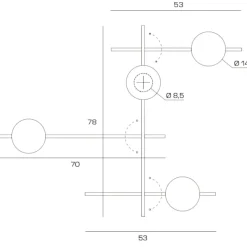 Miloox mikado cipria applique da parete moderna braccio orientabile