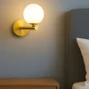Miloox pomi applique camera da letto metallo oro boccia bianca moderna