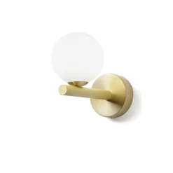 Miloox pomi applique camera da letto metallo oro boccia bianca moderna