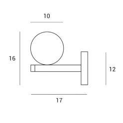 Miloox pomi applique camera da letto metallo oro boccia bianca moderna