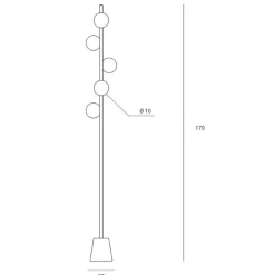 Miloox pomi sforzin lampada da terra moderna oro