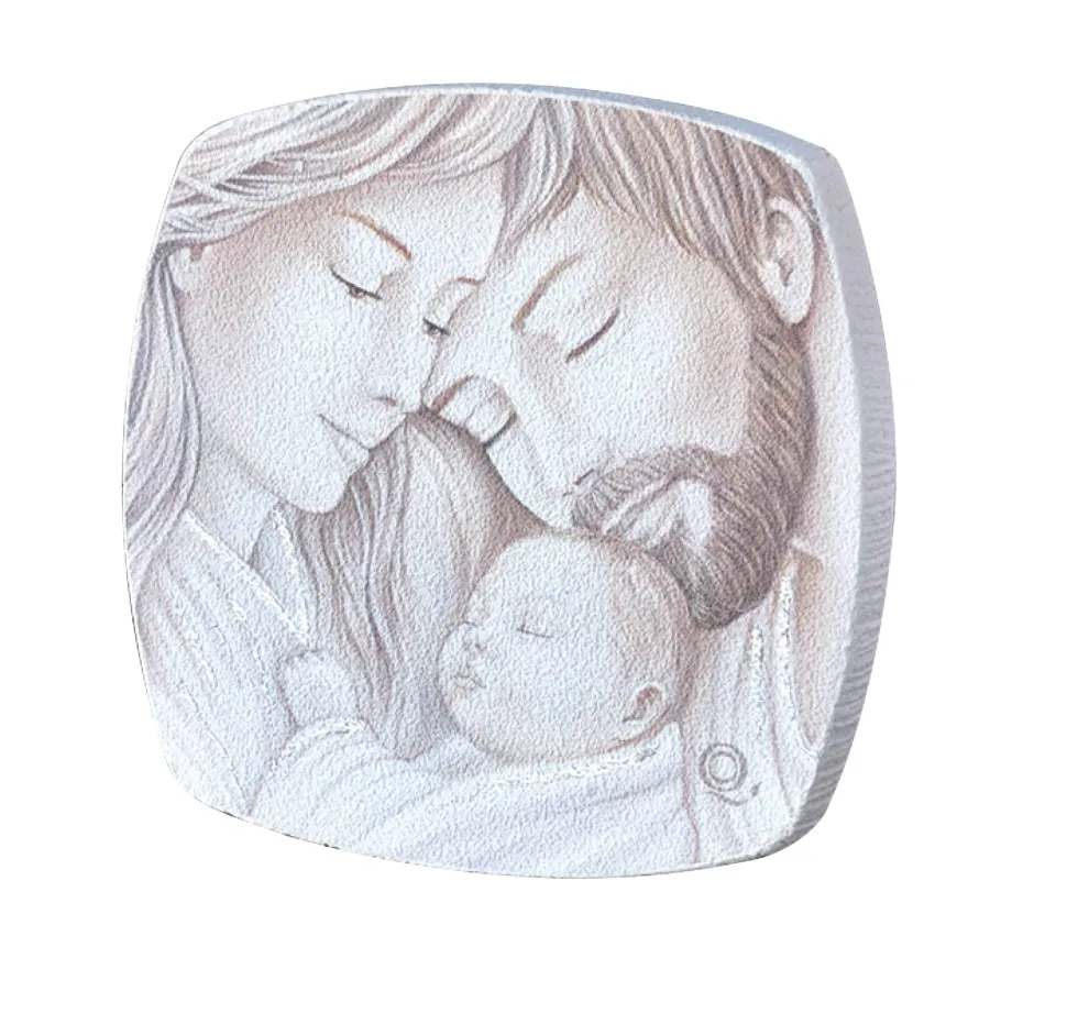 Mini capezzale da comodino 10x10cm quadretto sacra famiglia