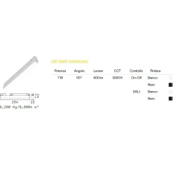 Modulo led faretto 7w 3000k bianco dali binario monofase ego ottica 110
