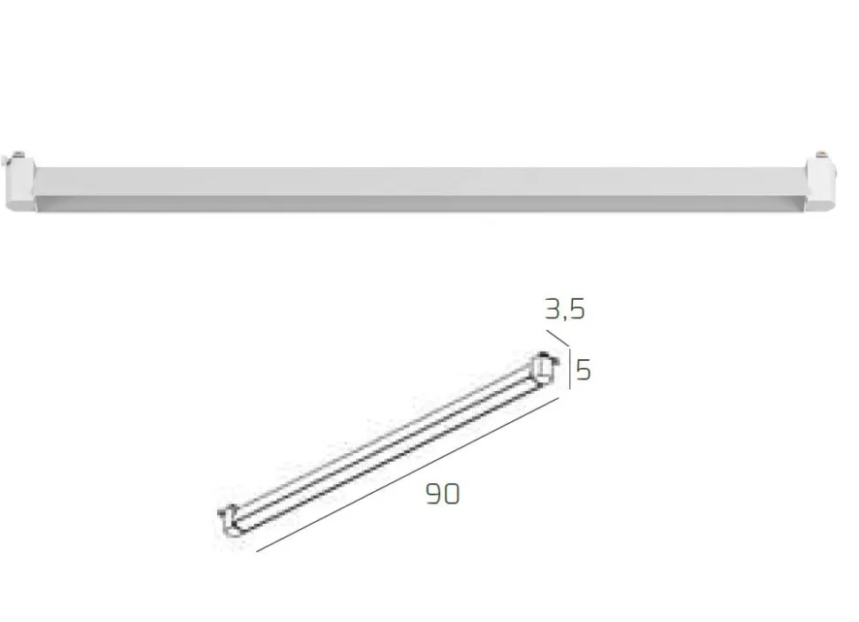 Modulo led nero 90cm per binario monofase 40w 3000k